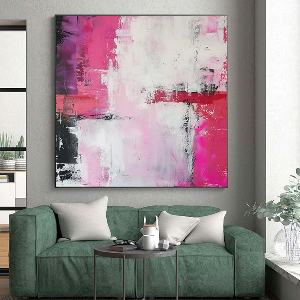 Pink & Purple Abstract Fusion Painting On Canvas PS0814