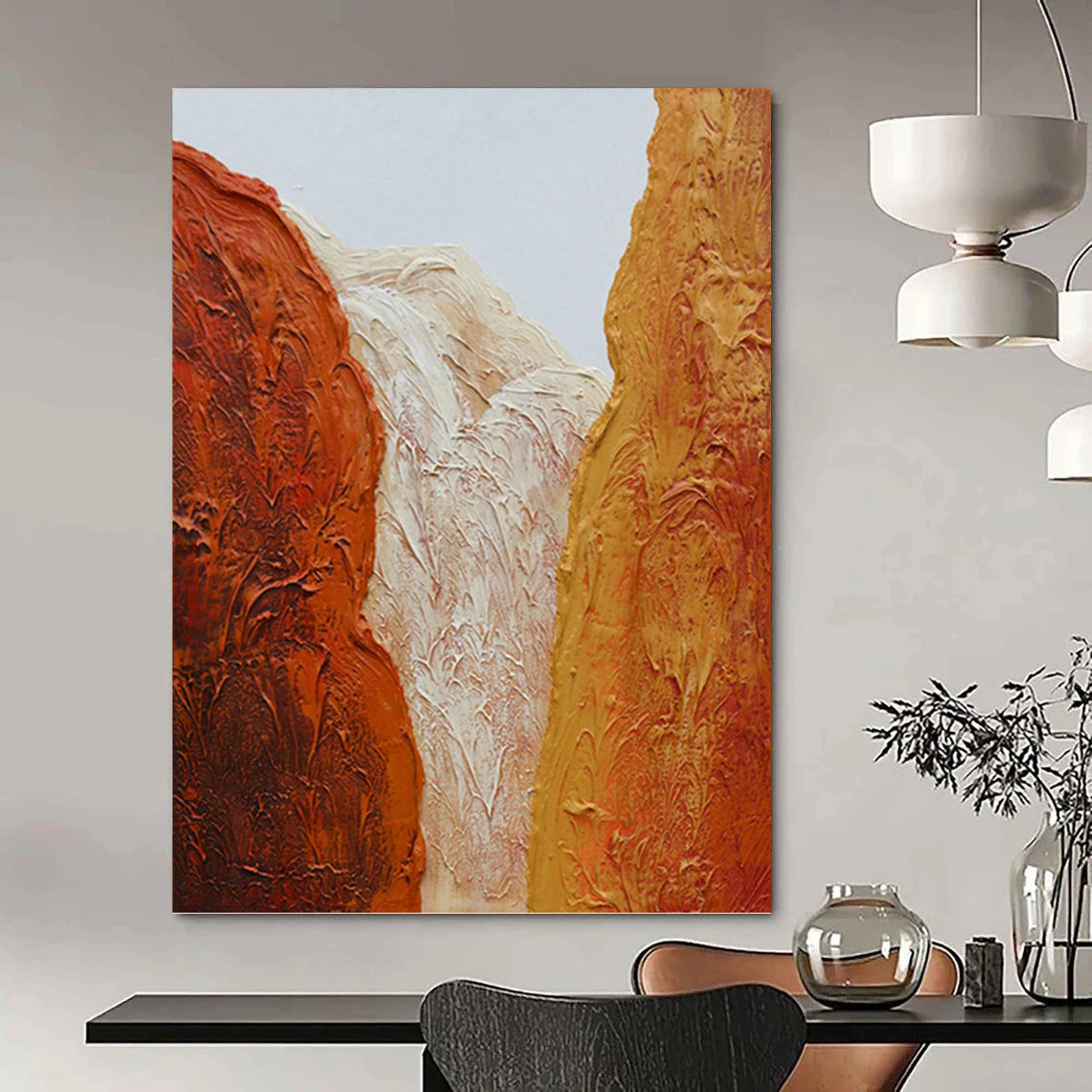 “Textured Canyon Abstract” - Impasto Landscape Painting On Canvas PT1210