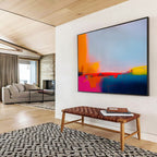 “Neon Color Fusion” - Bold Abstract Painting On Canvas DKS483