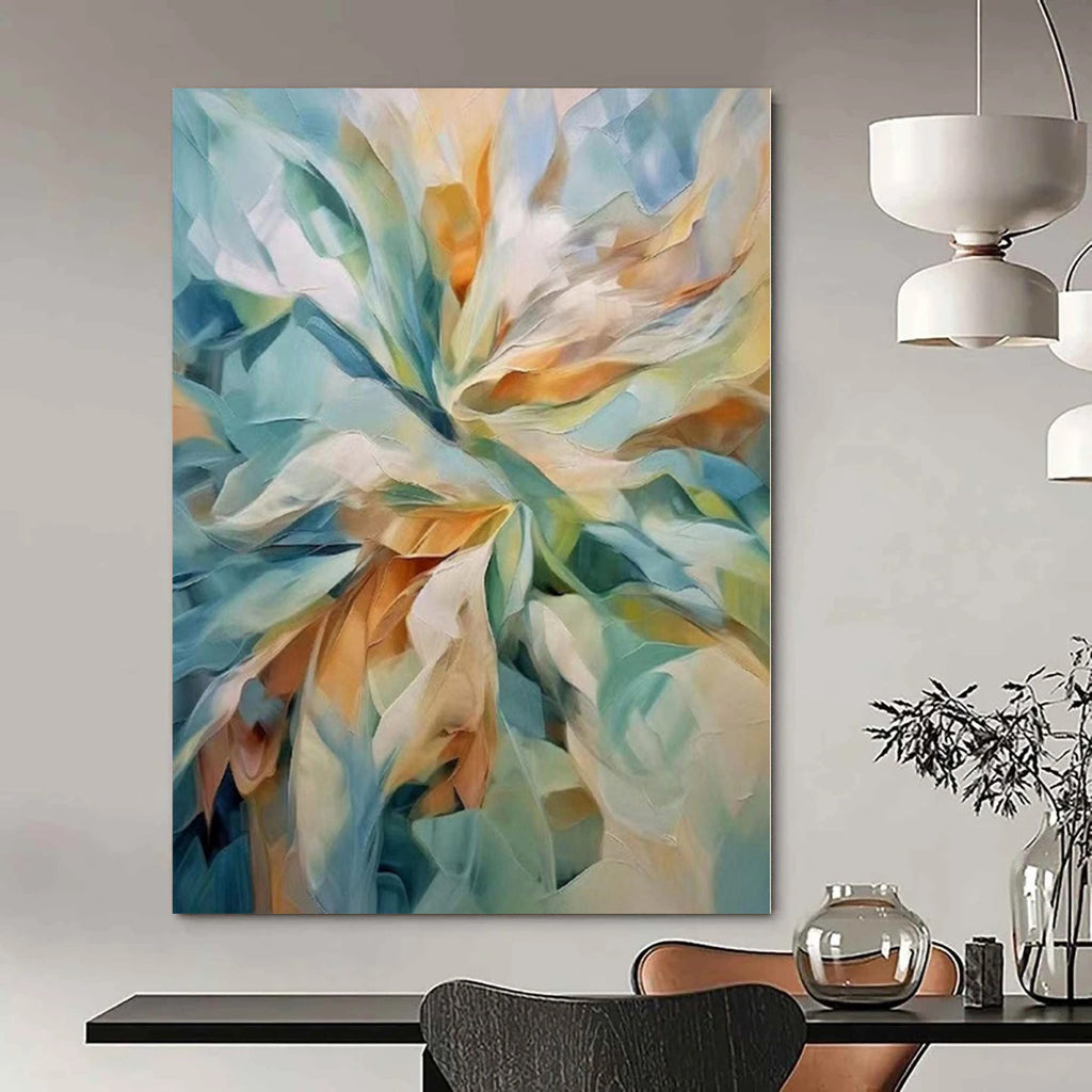 “Colorful Floral Abstraction” - Romantic Abstract Painting On Canvas PS0183