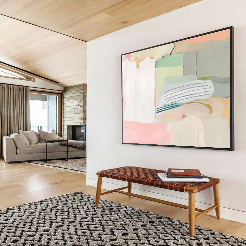 “Pastel Geometric Mix” - Modern Abstract Painting On Canvas DKS412