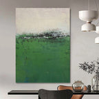 “Vast Green Field Abstract” - Impressionist Abstract Painting On Canvas PT1207