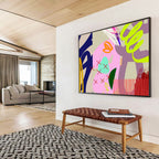 “Neon - Pastel Abstract Play” Abstract Painting On Canvas DKS200