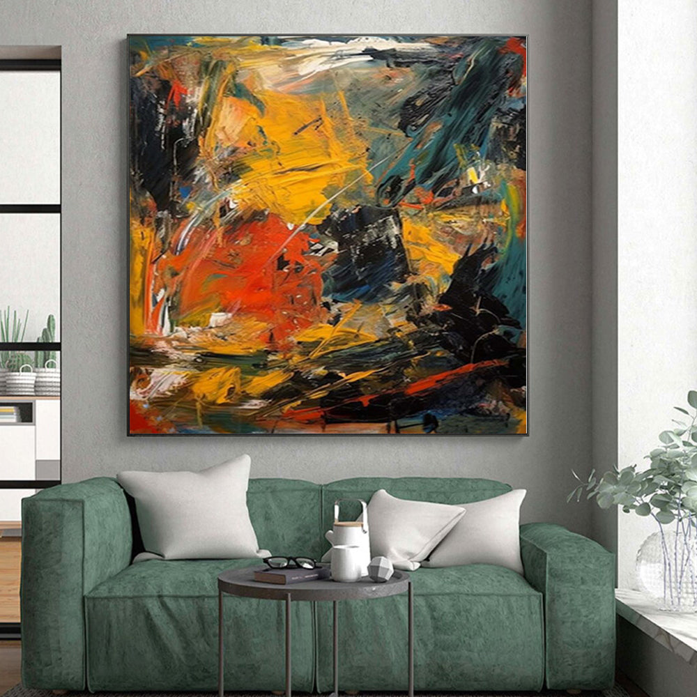 “Intense Abstract Expression of Raw Emotion” - Bold Abstract Painting On Canvas PS0240