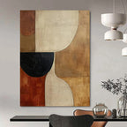 “Earth - Toned Geometric Shapes” - Geometric Abstract Painting On Canvas PT2365