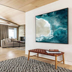 “Aerial View of Island and Turquoise Sea” - Photorealistic Landscape Painting On Canvas PT125