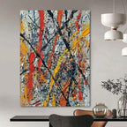 “Colorful Drip Chaos” - Abstract Expressionist Painting On Canvas PT2355