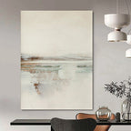 “Soft Tones Abstract Horizon” - Beige, Gray & Subtle Color Hints Painting On Canvas DS225
