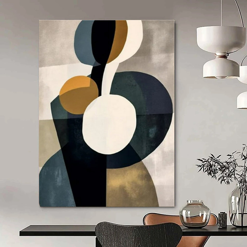 Color - Blocked Organic Shapes - Geometric Abstract Painting On Canvas PS1249