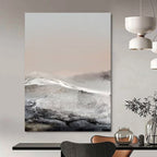 “Misty Gray Landscape” - Subtle Tones & Textured Terrain Painting On Canvas DS162
