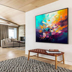 Color - Burst Floral Abstraction - Vivid Impressionistic Painting On Canvas DKS346