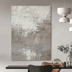 “Textured Gray and White Abstract” - Abstract, Neutral - Toned Painting On Canvas PT1500