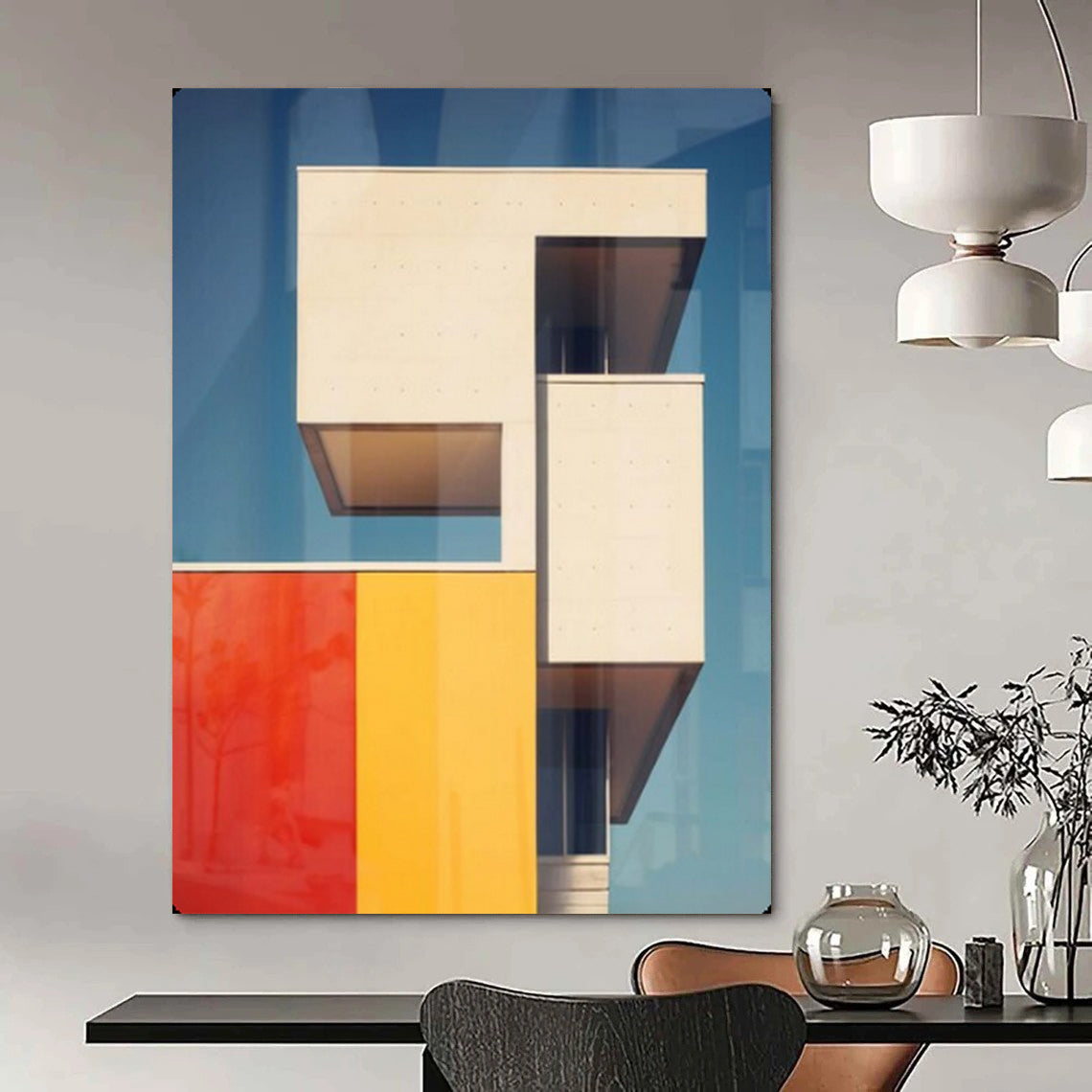 “Color - Blocked Modern Architecture” - Architectural Photography On Canvas PT2173