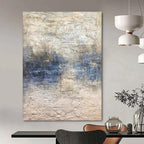 Beige and Blue Textured, "Sky Over Sand" – Textured Abstract Painting On Canvas PS0965