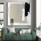 Gray, Black, White Subtle Layers “Concrete Serenity” - Painting On Canvas PS0800