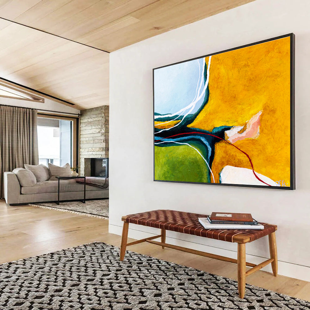 “Vibrant Color Fusion Abstract” - Abstract Painting On Canvas DKS552