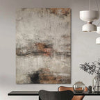Gray and Brown Textured, "Earthy Memories" – Textured Abstract Painting On Canvas PS0967