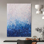 “Blue - White Abstract” - Impressionist - Inspired Painting On Canvas PT1350