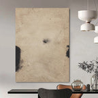 “Ethereal Beige Abstract with Black Accents” - Abstract - Inspired Minimalist Painting On Canvas PT1421