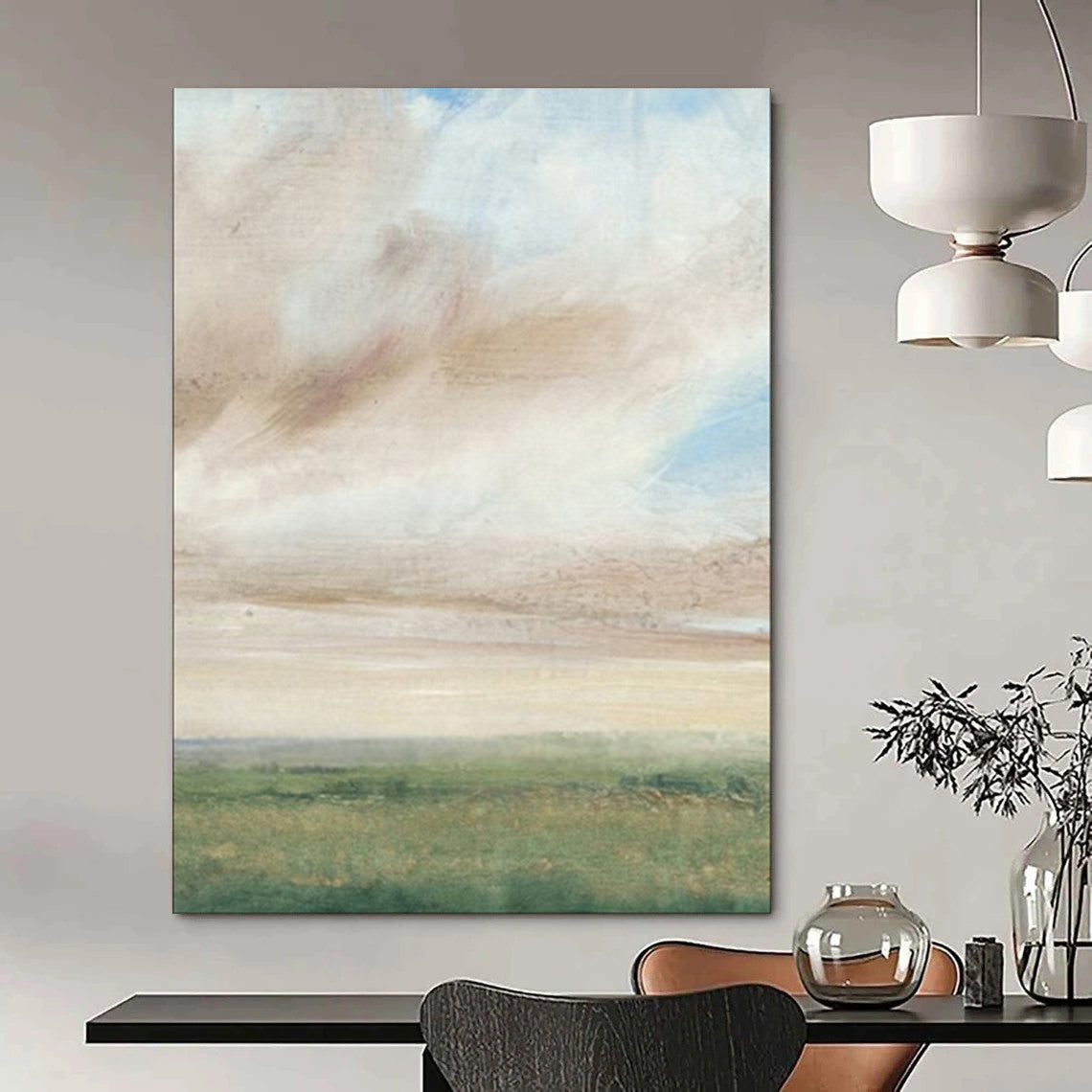 Pastoral Sky, Watercolor Minimalist, Constable - Inspired, Painting On Canvas PT2117