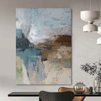 “Blue and Brown Abstract” - Serene Landscape - Inspired Painting on Canvas PT1012
