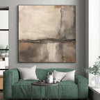 “Neutral Grid Textures” - Neutral Tones Abstract Minimalist Painting On Canvas PS0711