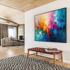 “Colorful Abstract Strokes” - Bold Color “Rainbow Burst” Painting On Canvas PT1643
