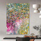 Colorful Impasto Carnival - Thick Paint Multicolor Abstract Painting On Canvas PS1228