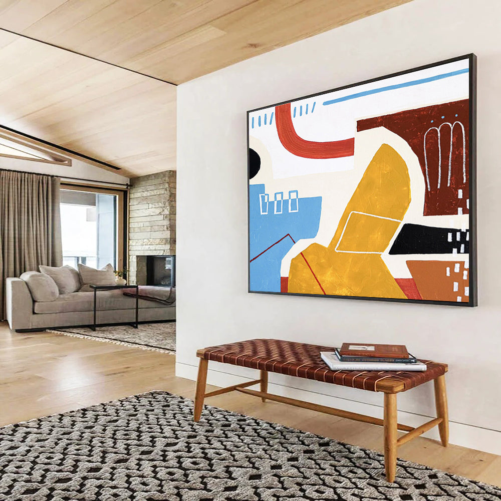 “Color - Blocked Abstract Fun” - Abstract Painting On Canvas DKS566