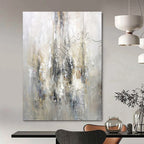 Gray - Beige Abstract, "City Fog" – Abstract Impressionist - Inspired On Canvas PS0930