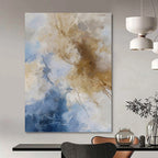 “Blue - Beige Abstract Clouds” - Serene Abstract Painting On Canvas PT1020