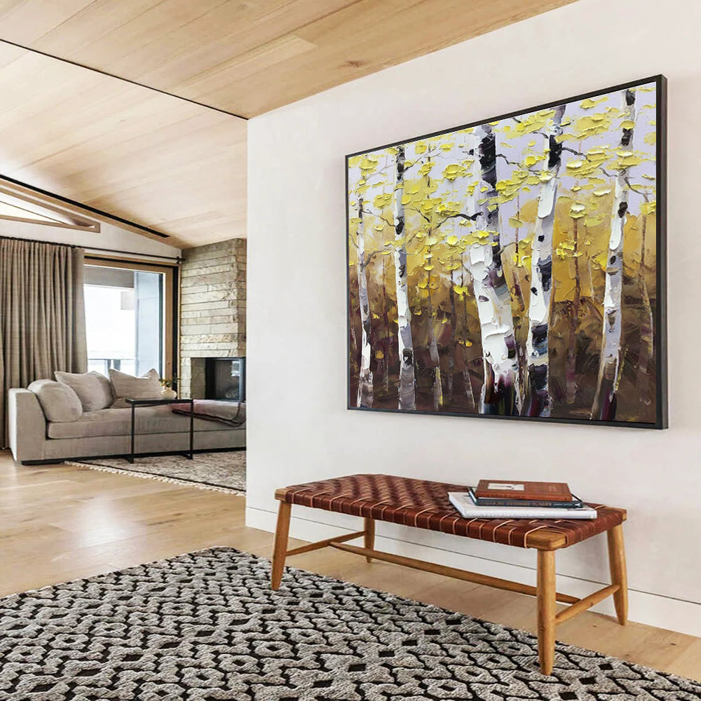 “Autumn Aspen Tree Landscape” - Landscape Painting, Great for Fall - Themed Room & Nature Lover’s Den DKS626