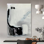 “Abstract Black Forms” - Bold Shapes & Scribbled Details Painting On Canvas DS205