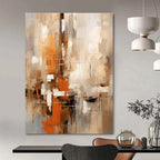 Earthy Tones with Abstract Layers "Earthy Mosaic" Abstract Painting On Canvas PS1258