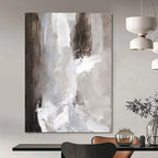 Gray, White and Black with Expressive Brushstrokes "Monochrome Moods" Abstract Painting On Canvas PS1118