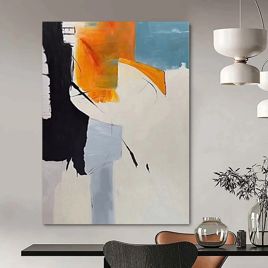 “Color Block Abstract” - Modern Abstract Painting On Canvas PS0208