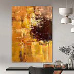 “Golden Abstract Warmth” - Rich Abstract Painting On Canvas PS0212