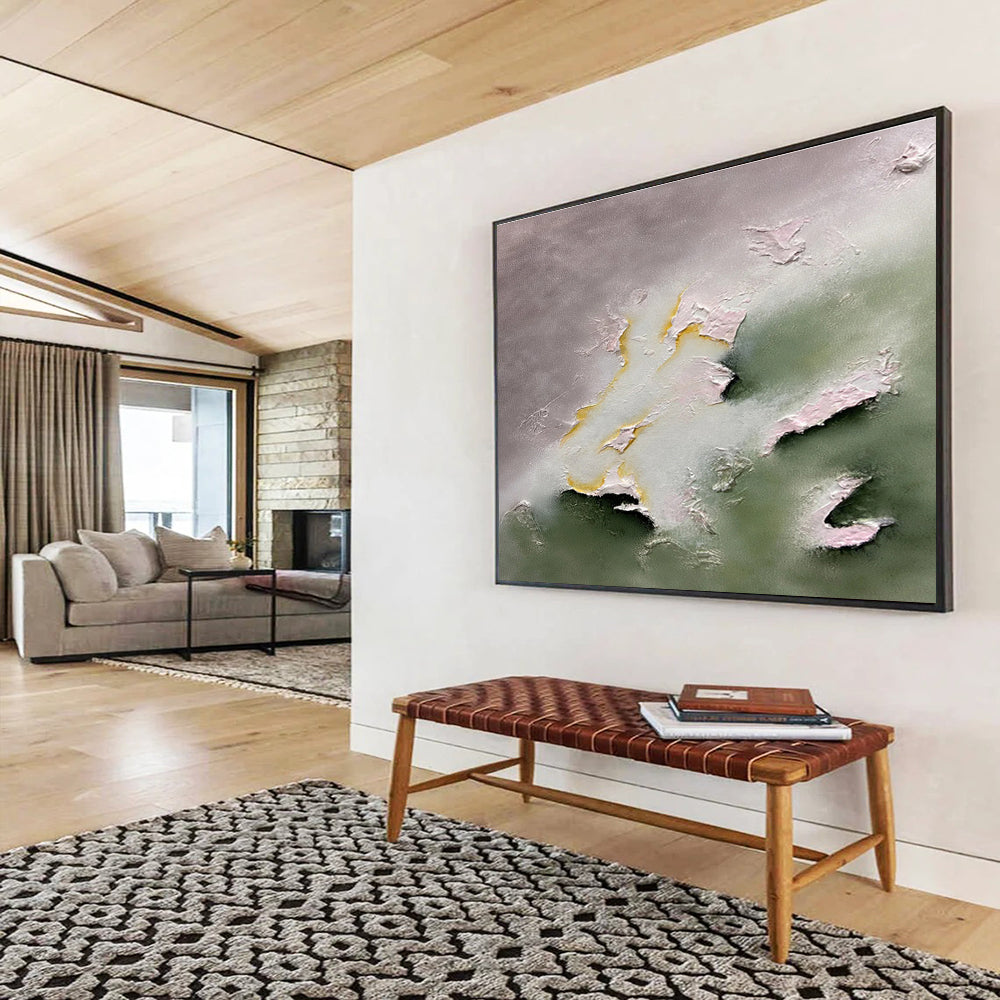 “Pastel - Textured Abstract Forms” - Textured Oil Painting on Canvas DKS918