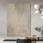 Beige Textured Waves, "Dune Rhythms" – Textured Abstract Painting On Canvas PS0960