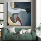 “Multi - Color Abstract Geometric Blocks” - Modern Abstract Painting On Canvas PS0371