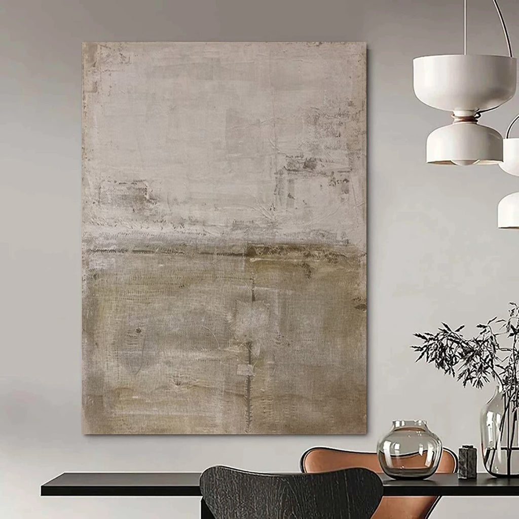 Beige and Gray Textured, "Desert Silence" – Textured Abstract Painting On Canvas PS0957
