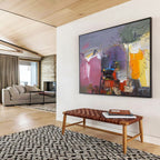 “Colorful Abstract Shapes” - Vivid Color “Vibrant Mosaic” Painting On Canvas PT1622