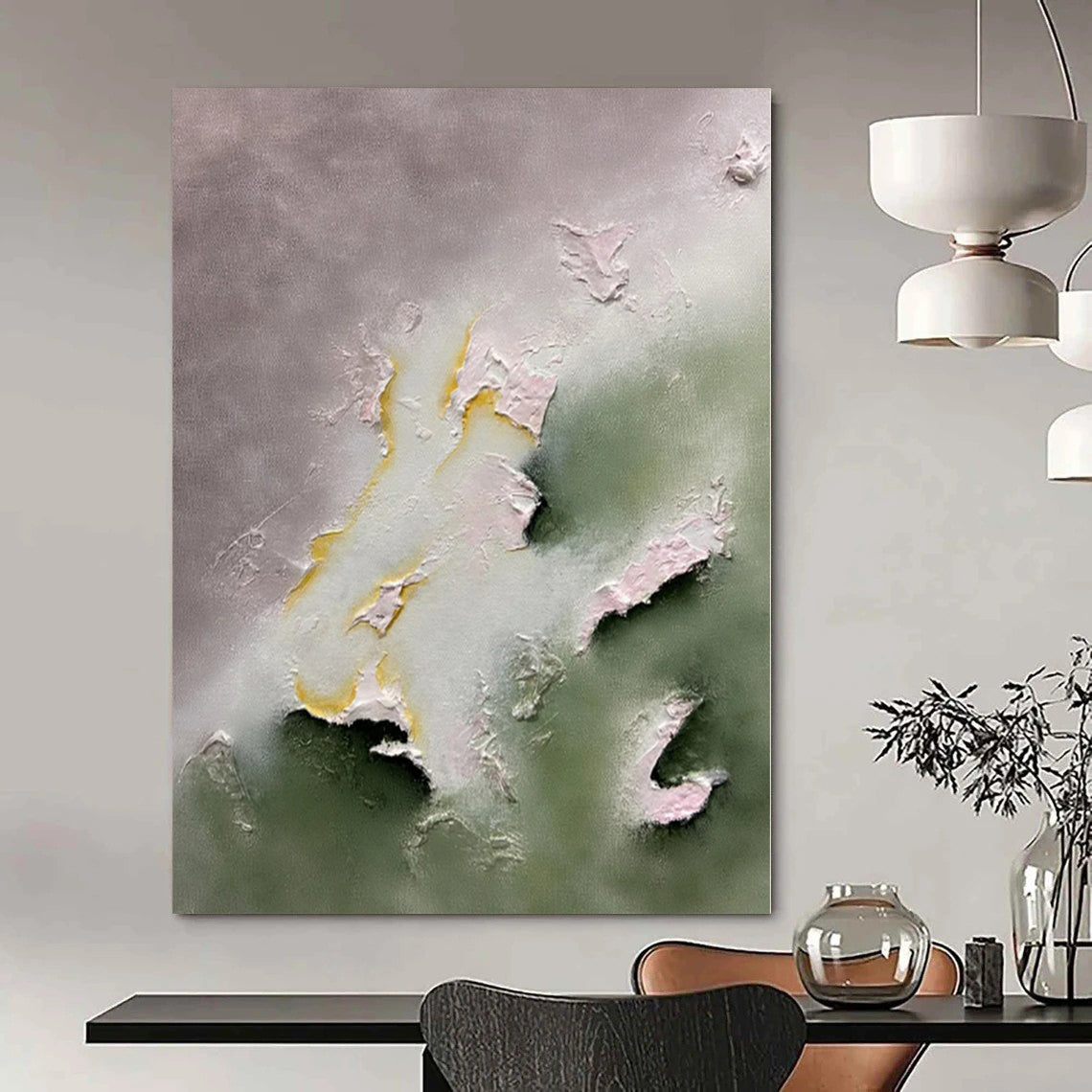 Muted Tones with Raised Accents - Subtle 3D Abstract Painting On Canvas PS1225