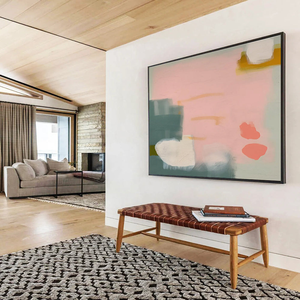 “Geometric Pastel Mix” - Minimalist Abstract Painting On Canvas DKS488