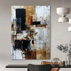 “Brown - Black Abstract” - Abstract Expressionist Painting On Canvas PT1330