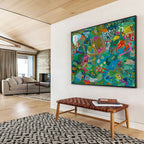 “Vibrant Abstract Mosaic” - Colorful Collage - Style Painting On Canvas PT235