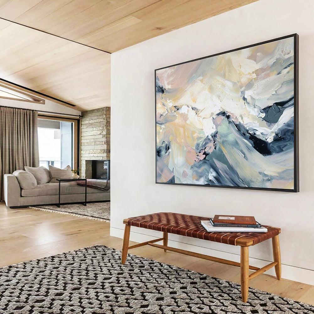 “Abstract Peaks” - Dynamic Landscape - inspired Painting On Canvas DKS424