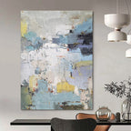 “Abstract Winter Hues” - Cool - Toned Abstract Painting On Canvas DS312