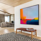 “Vivid Color Blocks & Subtle Blends” - Abstract Modernist - Inspired Painting On Canvas PT1684