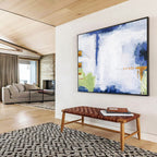 “Blue - Toned Abstract With Subtle Details” - Abstract Painting On Canvas DKS555